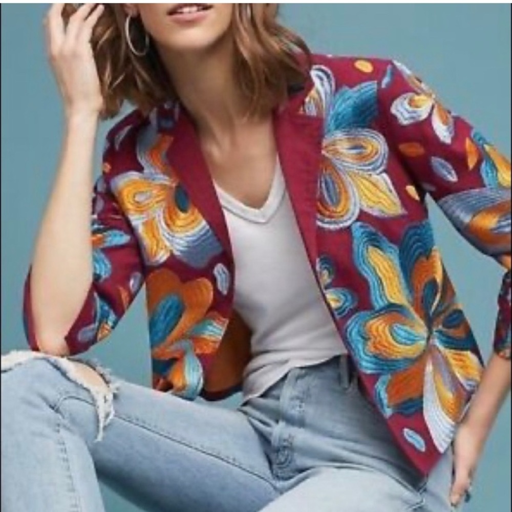 Ett:twa for Anthropologie embroidered jacket